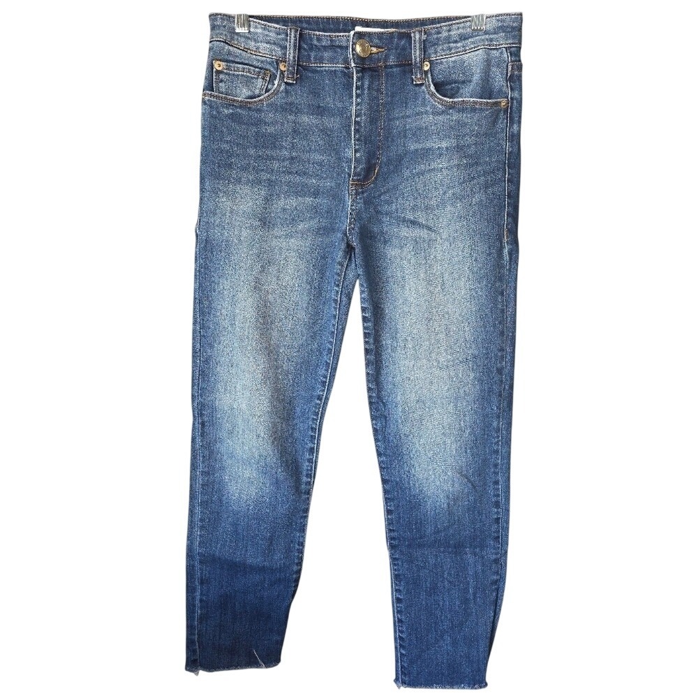 STS Blue Women's Size 26 Medium Wash Stretch Raw Fray Hem Classic 5 Pocket